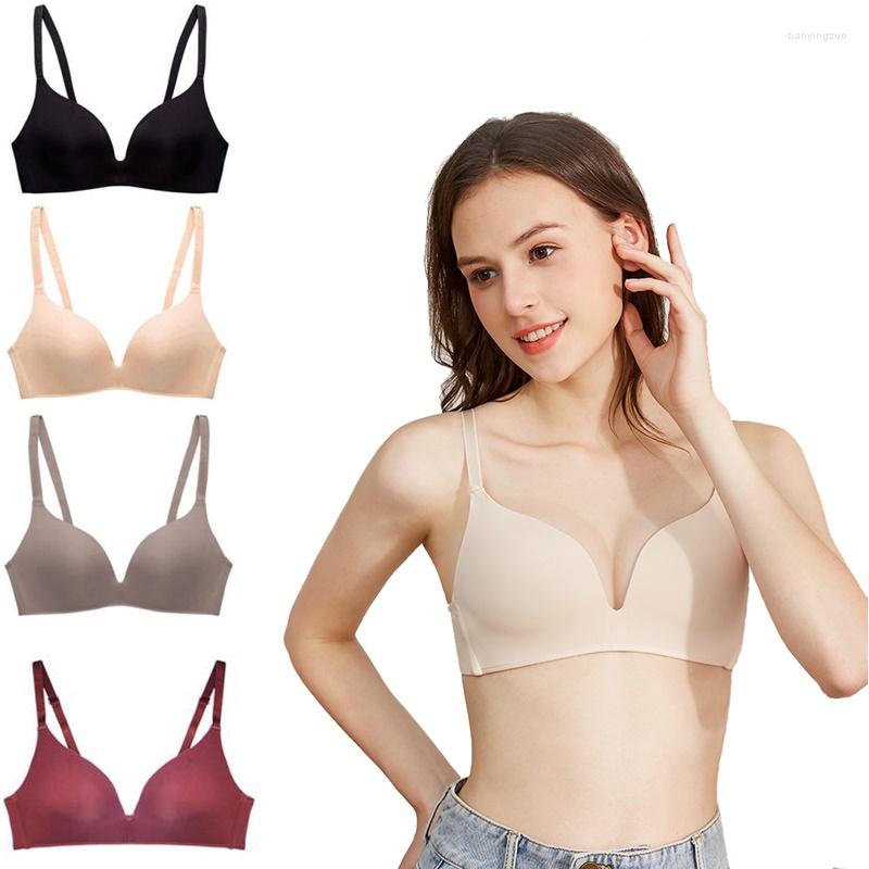 

Bras Sexy Push Up Lingerie No Steel Ring Seamless Bra Underwear For Women Fashion Thin Bralette Wireless Brassiere Female Intimates, Black
