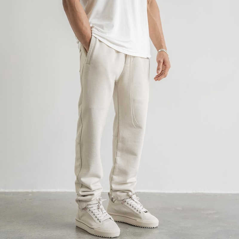 

REPRREESENT BLANK Sweatpants Solid Color Women Men Drawstring Pants Fashion Loose Highstreet Hip Hop FZKZ365, Beige