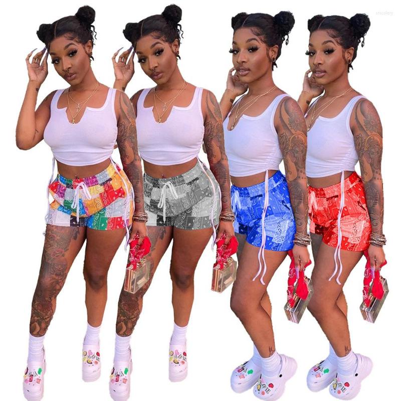 

Women' Shorts Hirigin European And American Women' Wear 2022 Summer Patchwork Printing Casual Home Loose Beach Pants
