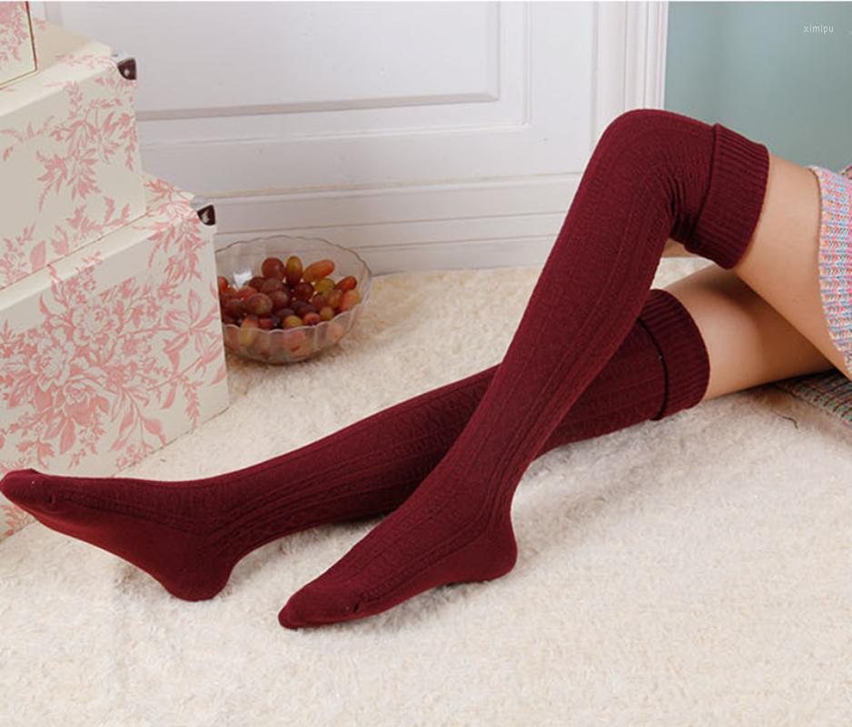 

Women Socks Knee Cotton Thigh High Over The Stockings Warm Long Stocking Sexy Medias Winter Woman Sock, Black