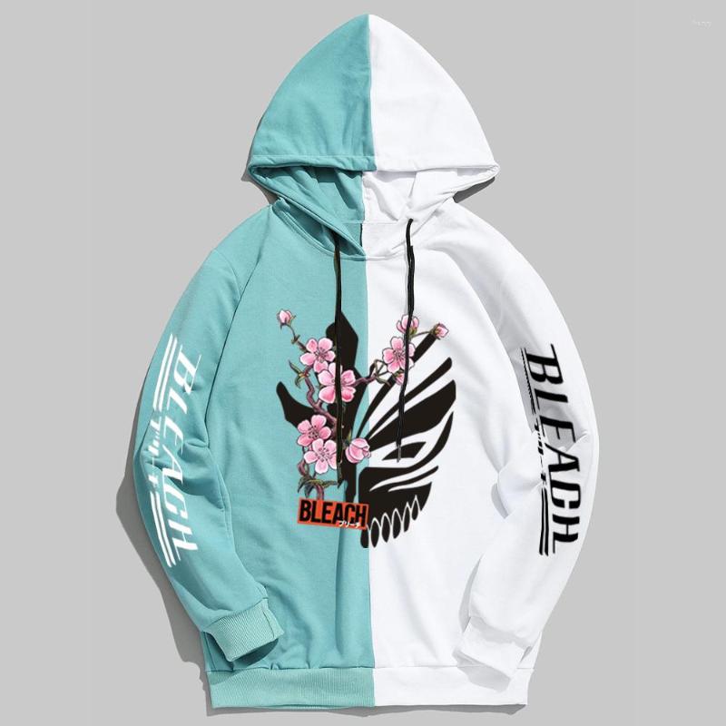 

Men's Hoodies Bleach Anime Hoodie Kurosaki Ichigo Printed Patchwork Sweatshirts Men Women Casual Sport Pullover Top Crewneck Sweatshirt, Beige