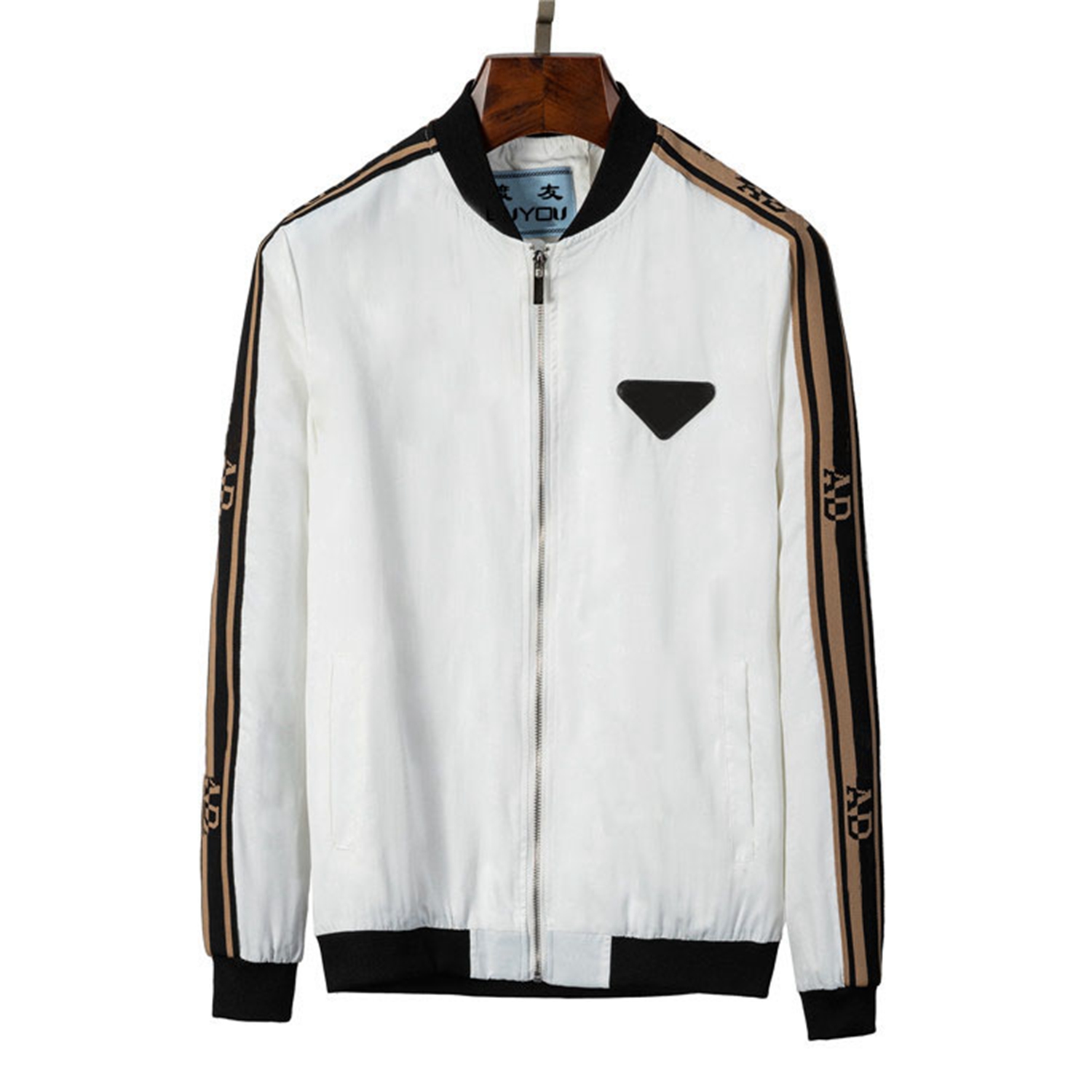

Mens Jackets thin Windbreaker Zip Hooded Stripe Outerwear Quality Hip Hop Designer Coats Armband Fashion Spring and Autumn Parkas Size -3XL 87597, As picture