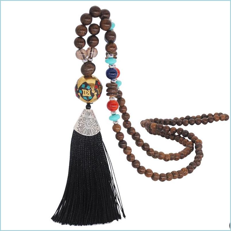 

Beaded Necklaces Vintage Sweater Chain 18 Kinds Of Colorf Ethnic Characteristics Tassel Lengthening Necklace Fashion Beaded Jewelry Dhrxg