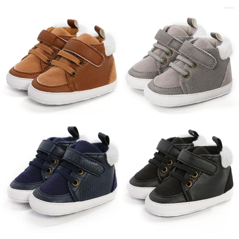 

Athletic Shoes Born Warm Prewalker First Walking Crib Infant Baby Boys Girls High-Top Sneakers Soft Anti-Slip
