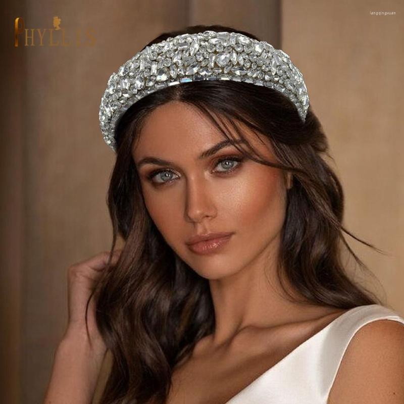 

Headpieces A452 Handmade Rhinestone Wedding Headband Baroque Women Headhoop For Prom Party Tiara Sparkly Full Clear Crystal Gem Headbands
