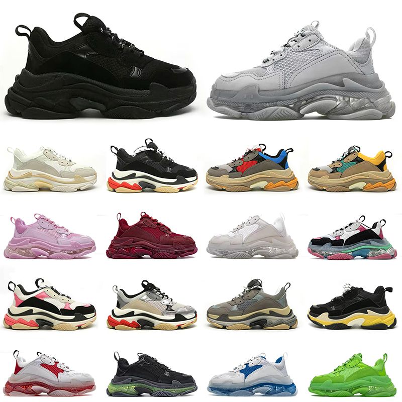 

Casual Shoes Platform Sneakers Mens Trainers Black White Dark Grey Pink Split Multi Fuchsia Beige Taupe Jogging Walking Triple S Men Women Designer, #24