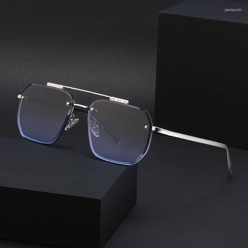 

Sunglasses 2022 Fashion Luxury Classic Double Beams Style Gradient Lens Men Women Vintage Brand Design Sun Glasses
