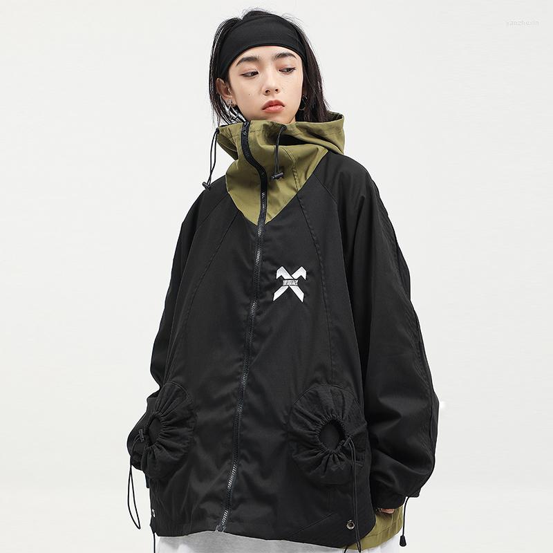 

Men's Jackets 11 Bybb & # 39;Color Matching SDARK Original Trend Line Wastes Hooded Jacket For Men And Women Loose Leisure Holiday Two, Black