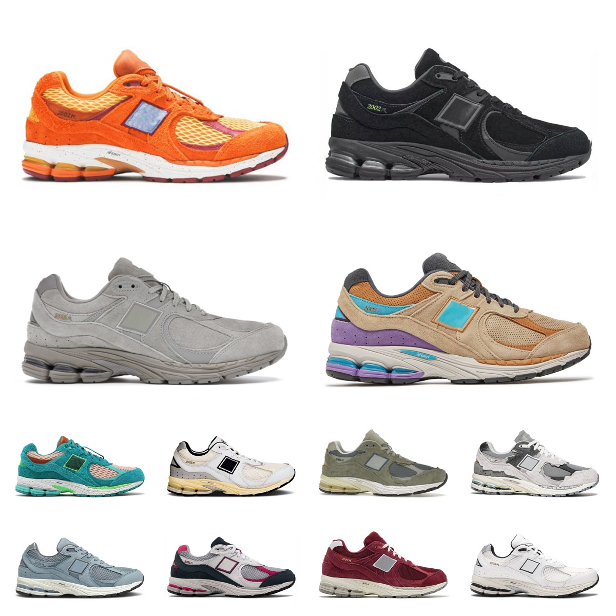 NEW 2002R Casual Shoes Mens Women Retro Black Rain Cloud Dark Grey Bone Light Aluminum Nightwatch Green Olive Brown Deep Taupe Be The Guide Incen