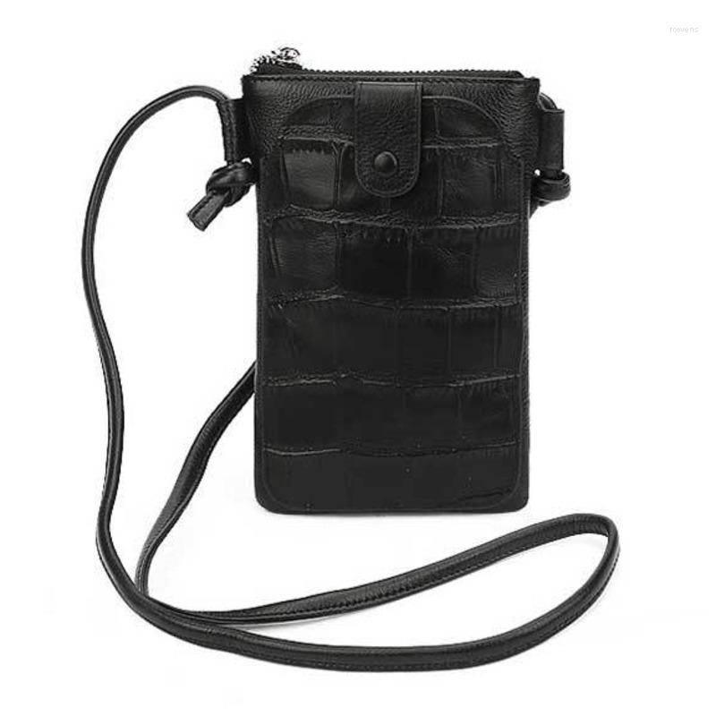 

Evening Bags Genuine Leather Cross Body Bag Women Cow Woman's Handbag Girl Ladies Solid Shoulder Messenger Clutch Phone, Black