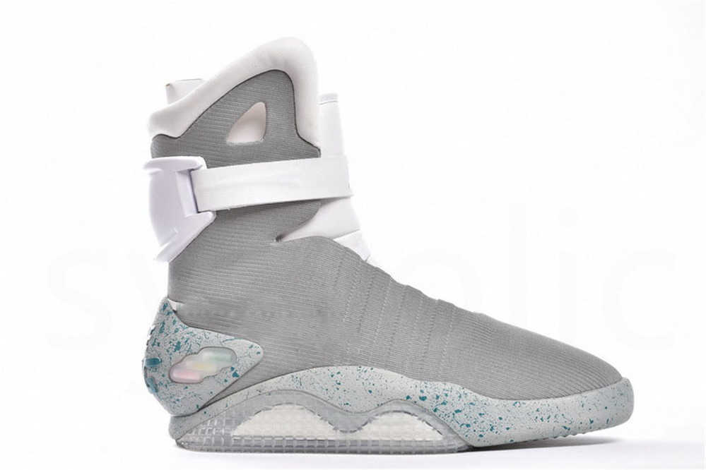 

2023 Boots Automatic Laces Air Mag Sneakers Marty Mcfly's Led Outdoor Shoes Man Back To The Future Glow In The Dark Gray Boots Mcflys Mags With
