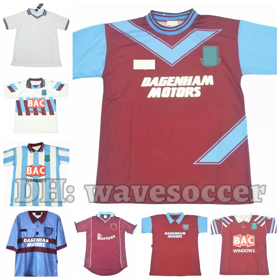 

1980 90 91 92 93 95 97 99 01 Soccer Jerseys Retro maillot classic vintage camisetas football shirts Uniforms long sleeve men home away DICANIO KANOUTE LAMPARD Wests Ham, 90-91 away