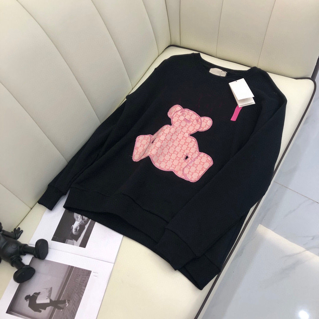 

Baby Sweaters Kids Clothes Pullovers Girls boys Clothe With Letter Bears Casual Jumper Spring Autumn And Winter Warm Comfortable -160CM White Black