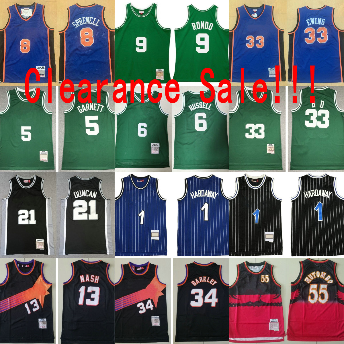 

Clearance Sale Mitchell and Ness Basketball Penny Hardaway Jerseys Dikembe Mutombo Garnett Russell Larry Bird Rajon Rondo Charles Barkley Patrick Ewing Duncan, Aspicture (with team logo)