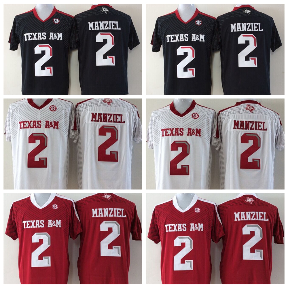 

Football Jerseys NCAA College Texas AM Aggies Football 2 Johnny Manziel Jersey Men Kids Man Youth Red Black White Team Color Embroidery And Sewing For Sport, Men 2 black