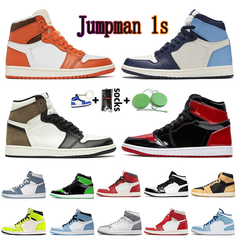 

Jumpman 1s High Basketball Shoes 1 High Og Starfish Lost Found University Blue Denim Cactus Jack Dark Mocha Patent Bred Mens Women J1, A79 high og hyper royal 36-47