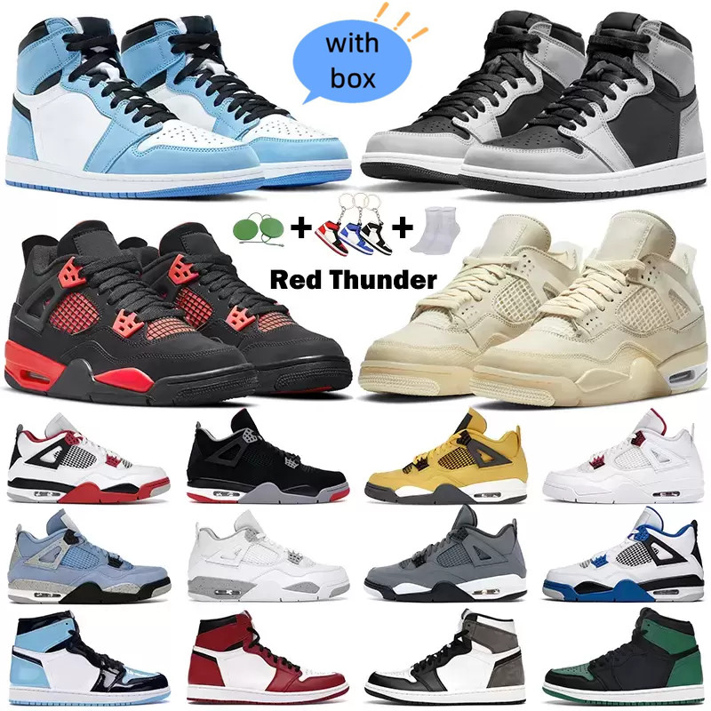 

2022 men women basketball shoes 4 4s Red Thunder Sail Black Cat White Oreo Tour Yellow 1s University Blue Hyper Royal Twist Chicago Pine Green mens sneakers with boxes, 48