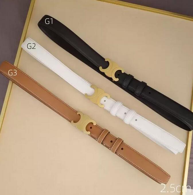 

Belts designer belt double-C Arc de Triomphe women's leather 2.5 thin, Customize