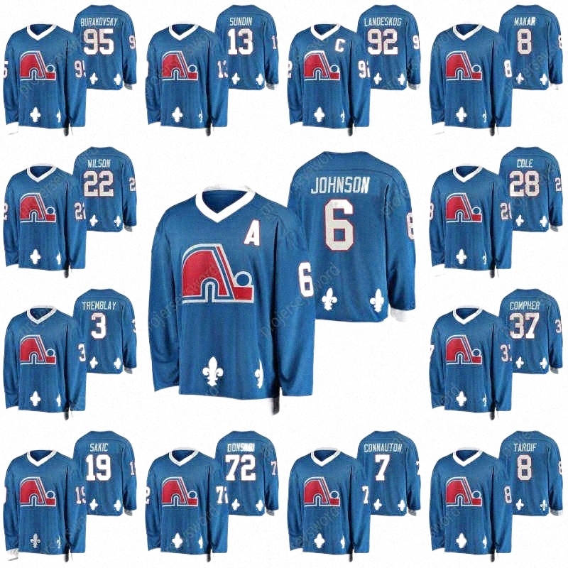 

college Hockey Wears Quebec Nordiques Arik Johnson Vintage Heritage Jersey Colin Wilson Ian Cole Joe Sakic Joonas Donskoi Marc Tardif Mats Sundin Hock i7lH#, Mikko rantanen 96