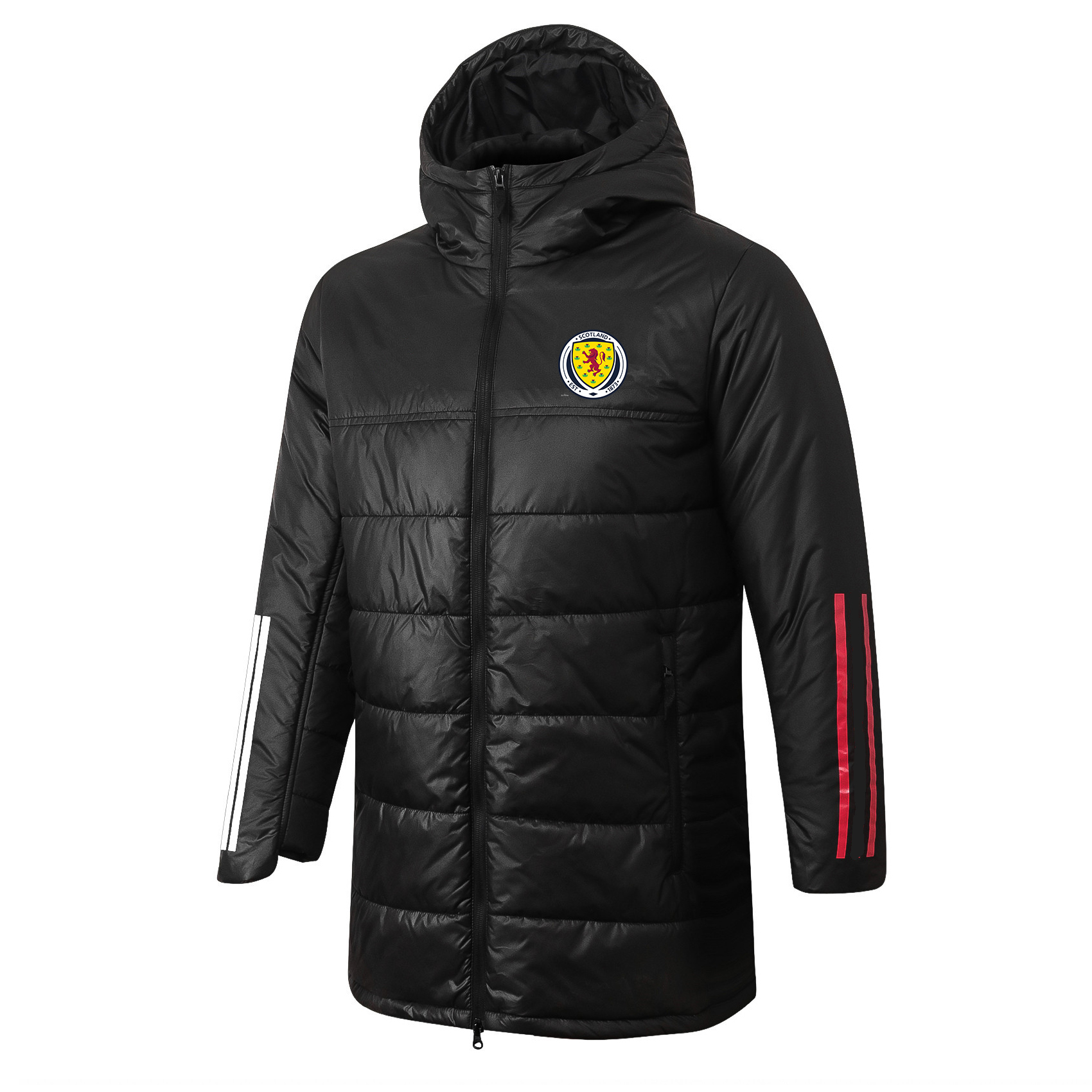 

Scotland national football team Men's Down & Parkas soccer pre-match hooded coat winter cotton coat full zipper football outdoor warm sweatshirt, No 2