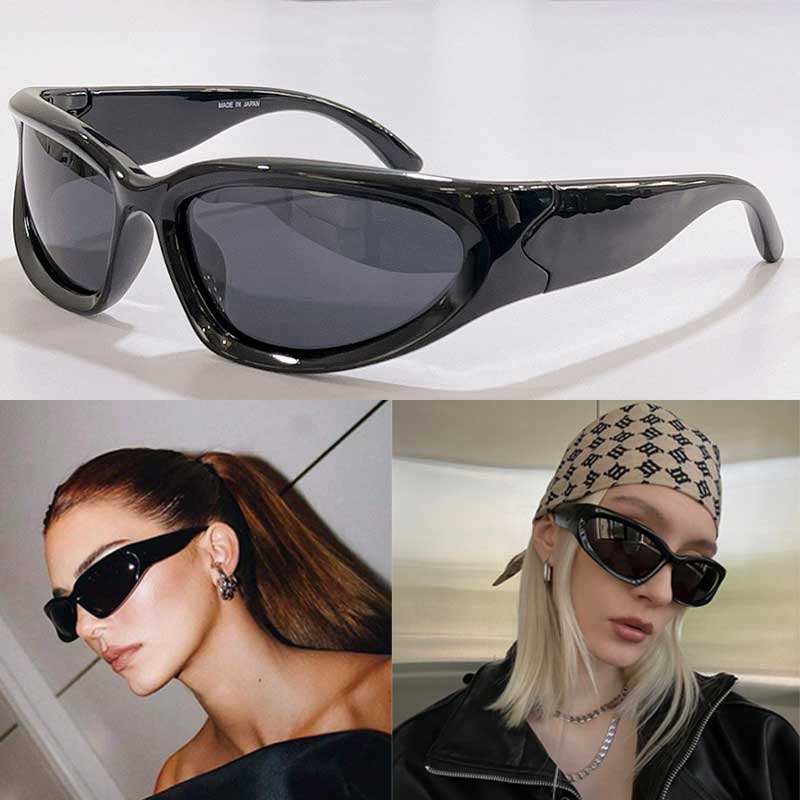 

Mens Womens Swift Oval Sunglasses Designer Sports SKIN CAT Glasses B0157S in black bio injected nylon with black lenses original box