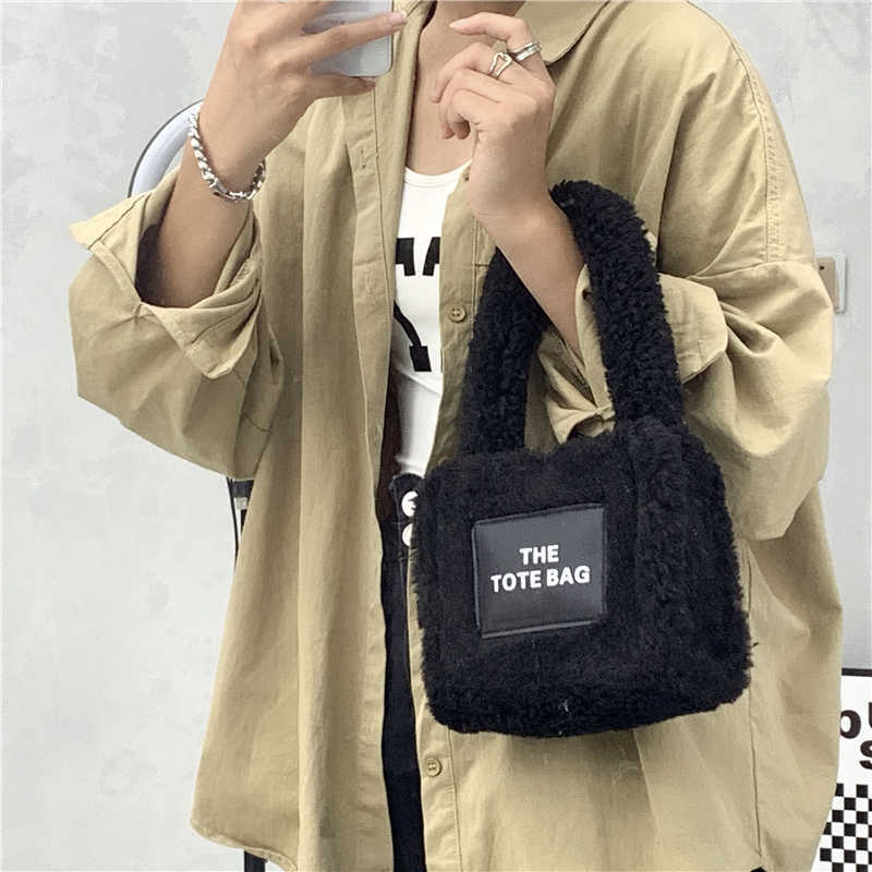 

Women Bags Small The Tote Bag Designer Handbags Cashmere Bucket bag Ladies Makeup Mini Wallets 2022 Winter Totes, Midnight blue