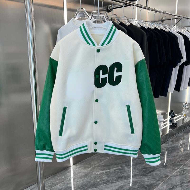 

Luxury designer jacket mens baseball jackets double G embroidered sportswear men women loose hip hop wool cardigan coat us size, Black