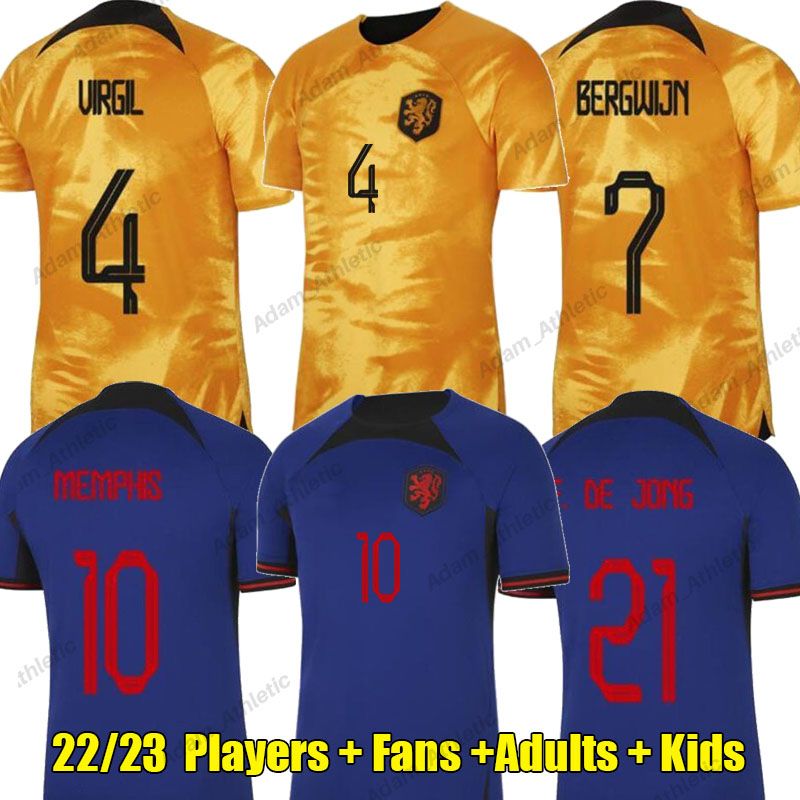

Hotsell Netherland soccer jerseys 2022 world cup Nederland shirt F.DE JONG MEMPHIS DE LIGT VIRGIL football shirts BERGWIJN AKE DUMFRIES WEGH, 22-23 home kids