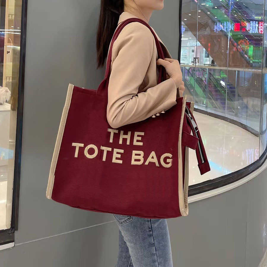 

marc Tote totes Bag Designer shoulder bag women handbags Fashion all-match Multifunction Canvas Shopper Bags Handbag high quality 220917, Burgundy-embroidery