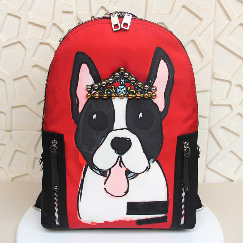 

Fashion Designer backpack Men's Bags dg Large Nylon Shoulder bags Rucksacks Ladies Handbags Rivet Tote Boys Girls travel School Bag, Red