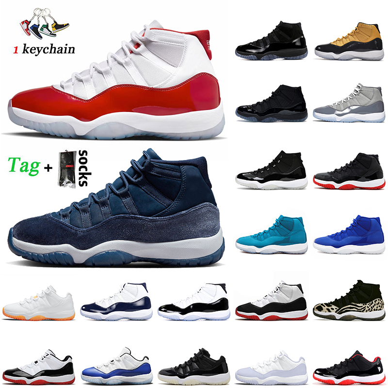 

Size 13 Mens Basketball Shoes Jumpman 11 Cherry Cool Grey Midnight Navy 11s High Bred Jubilee 25th Anniversary Trainers Space Jam Concord Blue Women Men Sneakers, D43 low white snakeskin36-47