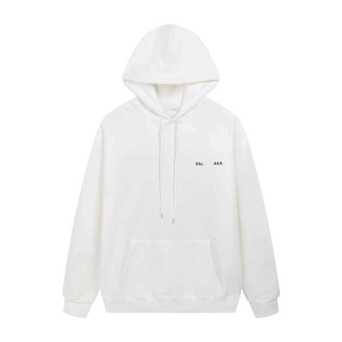 

Fashion Brand Classic Hoodies Print Autumn And Winter High Street Couple Loose Casual Hooded Sweater Coat White