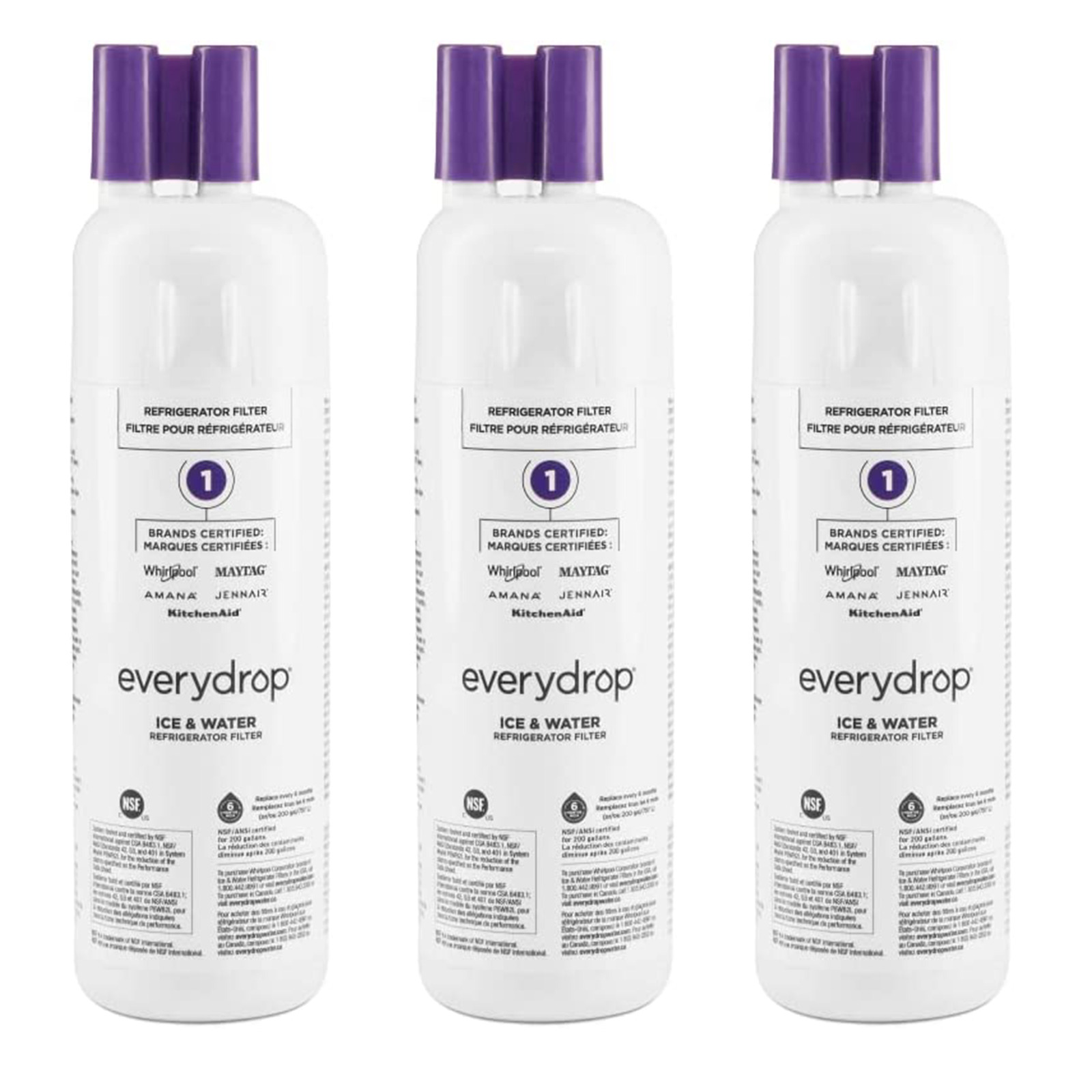 

EDR1RXD1 Water Filter W10295370 46-9081 46-9930 P4RFWB Ice and Refrigerator Reduce 99% of Lead 3Packs