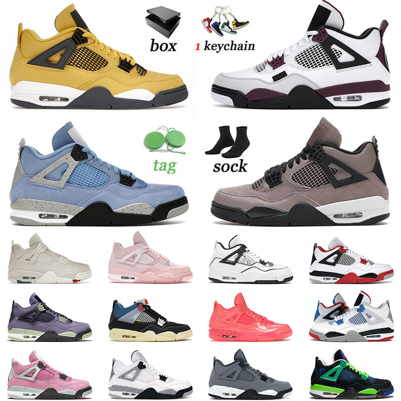 

University Blue 4 4s IV Men Basketball Shoes Cool Grey Violet Ore Doernbecher Taupe Haze OG Jumpman Sail Mens Women Jorda Trainers Sneakers, B39 36-47 free game