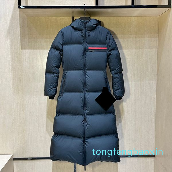 

Womens maya Long down jackets France brand Knit stitching Mid-length Embroidered Letter Badge girl jacket Parkas