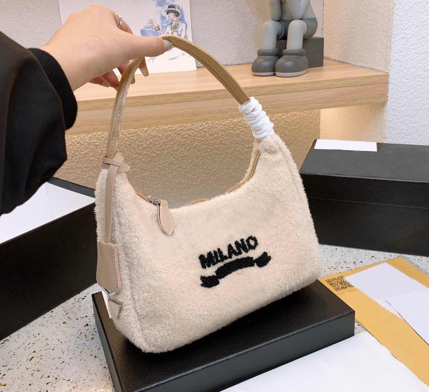 [code:OCTEU03]2021 fourrure nouveau sacs à bandoulière Hobo 22cm réédition Lady Porte-sacs d'embrayage Embrayage Sac Toot girl aimer