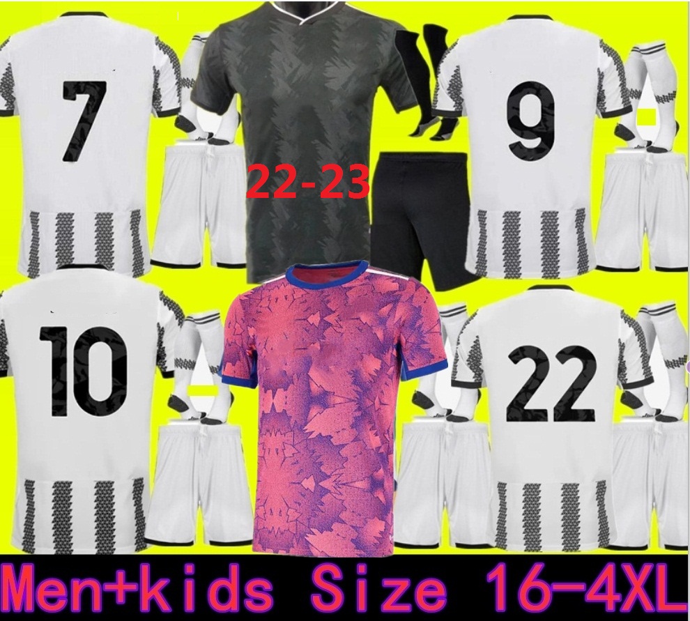 

22 23 Juventus POGBA Soccer Jerseys DI MARIA BONUCCI BREMER DANILO 2022 2023 CHIESA VLAHOVIC, Kit