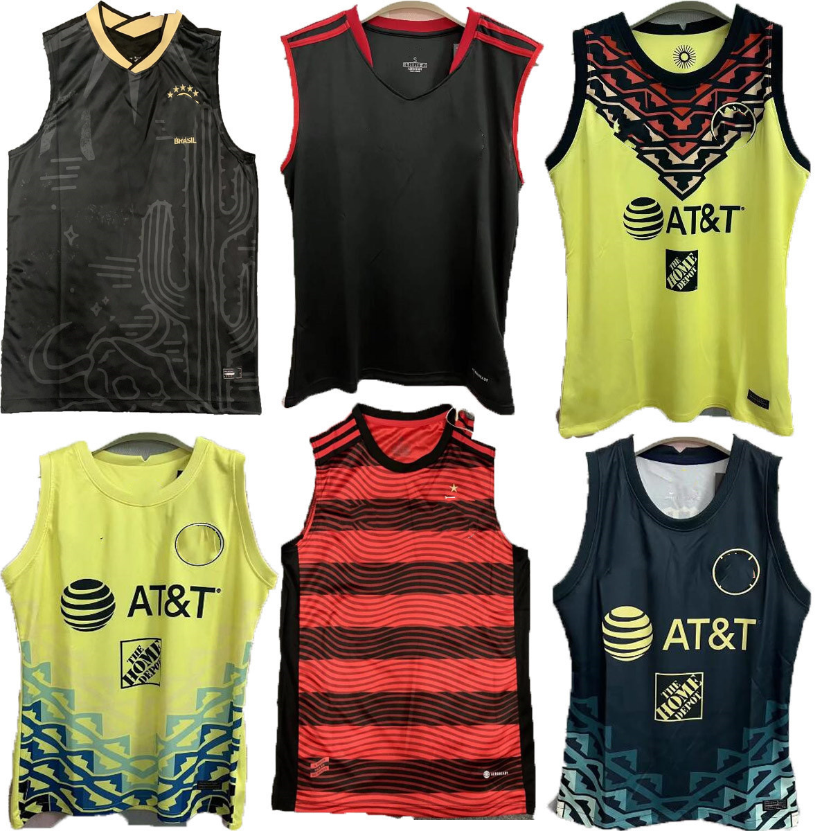 

22/23 Brazil Vest black blue soccer jerseys clothes keep sleeveless