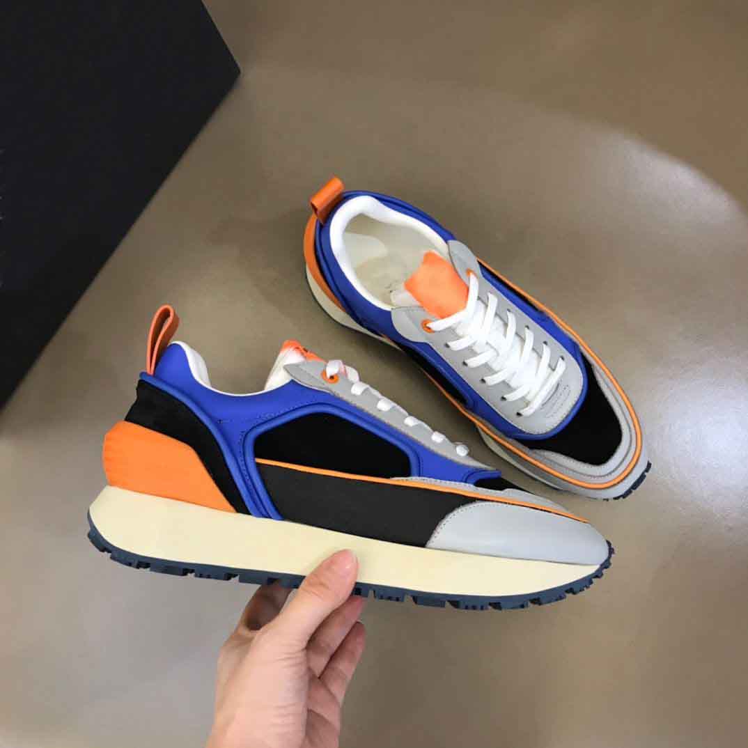 

Famous Men Suede Nylon Mesh Sneaker Shoes Runs Racer Low-top Sport Shoe White Black TPU Platform Chunky Soles Casual Walking EU38-46