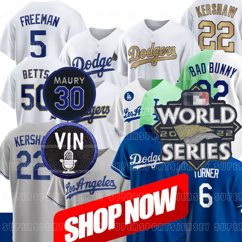 

Dodgers Vin Scully Jerseys 2022 Postseaon Bad Bunny Men Women Youth Justin Trea Turner Freddie Freeman Mookie Betts Cody Bellinger Will Smith Gavin Julio Muncy, Ivory