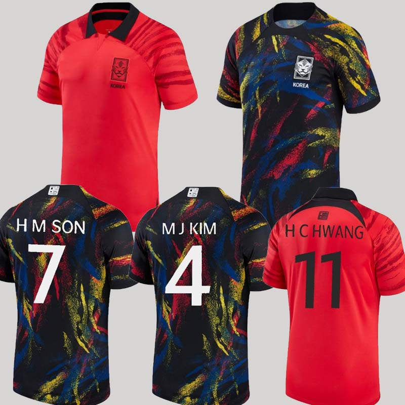 

South Korea 2022 soccer jerseys home away SON UJ HWANG KIM HWANG LEE JEONG SUNG LEE KWON 2023 JERSEY FOOTBALL SHIRTS kids red 22 23 set fult kits, 2022 home
