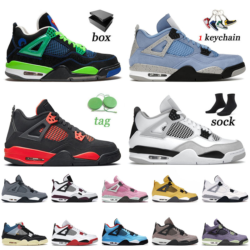 

Doernbecher 4 4s IV Basketball Shoes Top Jumpman Red Thunder Military Black Cat Shimmer Sail Kaws Grey Jorda Canvas Offs White Sneakers, B35 midnight navy 40-47