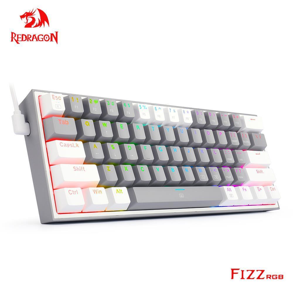 

Keyboards REDRAGON Fizz K617 RGB USB Mini Mechanical Gaming Keyboard Red Switch 61 Keys Wired detachable cable portable for travel 221012