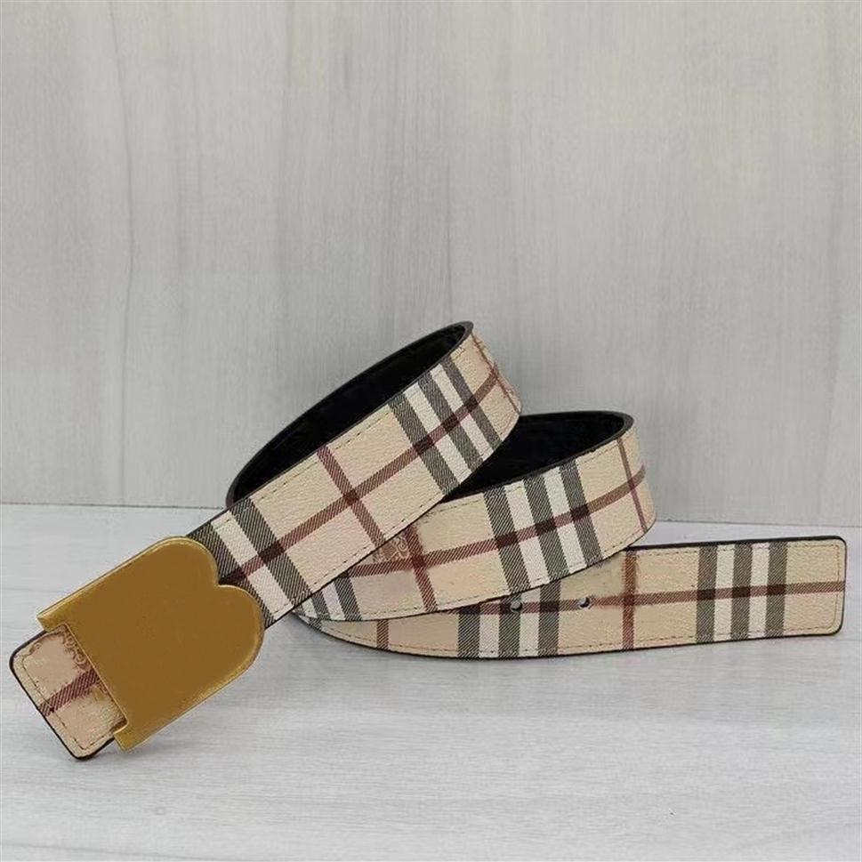 

Mens Designer Belt Luxury Womens Waist For Man Woman Fashion Casual Alloy smooth buckle Plaid Genuine Leather Belts 3 8 Width Brand App2983, As pic