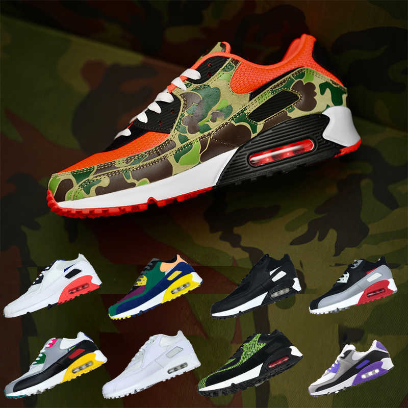 

Running Shoes Sports Sneakers Reverse Duck Camo Infrared Hyper Grape Turquoise True Cushion Essential Green Python 90 Mens Womena, Color 2