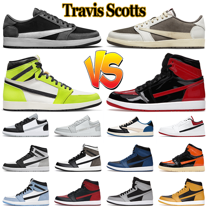 

1 basketball shoes GAI 1s retro womens mens trainers low Dark Reverse Mocha Shadow Bred Patent University Blue outdoor sports sneakers, 40-45 violet