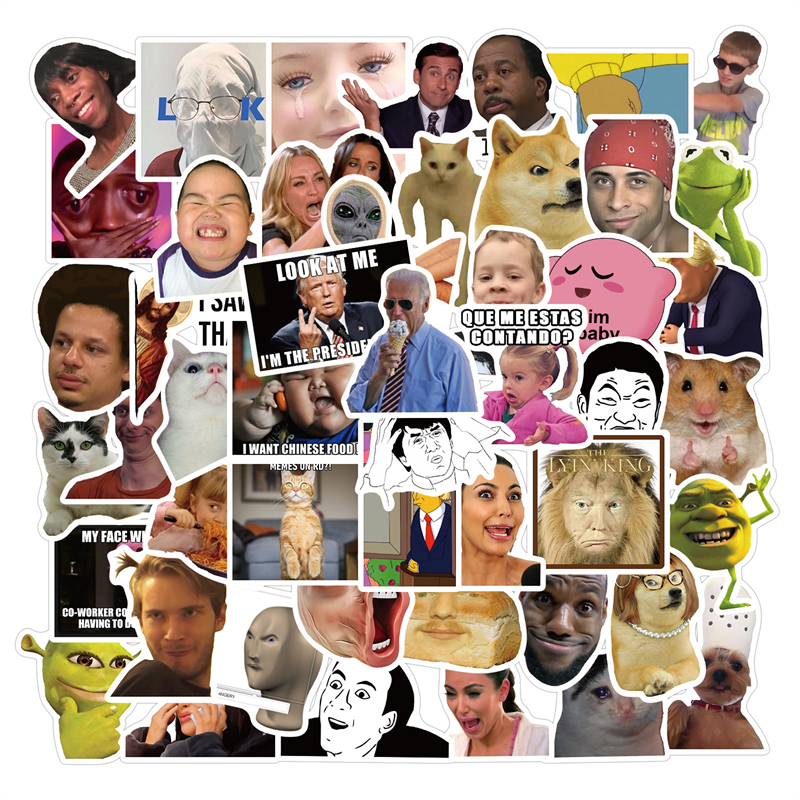 

50 Pcs Funny Stickers Meme Sticker for Adults Vinyl Waterproof Laptop Bumper Water Bottles Computer Phone Hard Hat Car Stickers, Multi colors