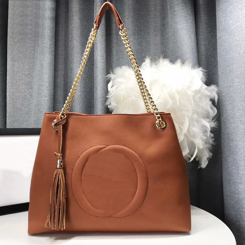 

Women Handbag Tote Bag Leather Tassel g Relief Letter Solid Color Shoulder Bag Double Chain Large Capacity Pocket Quality