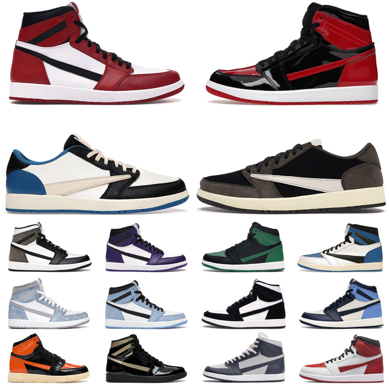 

Basketball Shoes 1 Men Women 1s GAI Taxi Yellow Toe Stealth Grey Fog Bred Patent University Blue Chicago Black Toe Shattered Backboard Mens Trainer Sneakers, #45 bubble gum 36-46
