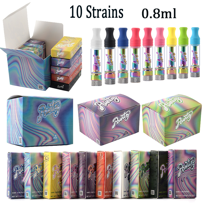 

New Packaging RUNTZ Runty Atomizers Vape Cartridges 0.8ml 1ml Empty Carts 510 Thread Glass Tank Thick Oil Dab Vaporizer E Cigarettes Cartridge